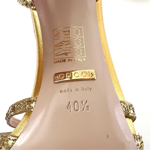 GUCCI || Crystal Tiger Head Gold Stone Embellished Heels Pumps EU 40.5 US 10.5 - Picture 15 of 16